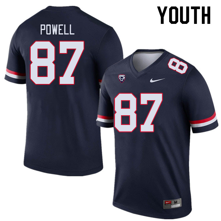 Youth #87 Tyler Powell Arizona Wildcats College Football Jerseys Stitched-Navy - Click Image to Close